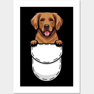 Funny Golden Retriever Pocket Dog Posters and Art